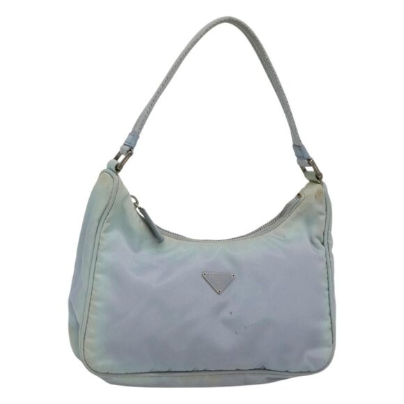 PRADA Hand Bag Nylon Blue Silver Auth 125919 - Picture 1 of 16